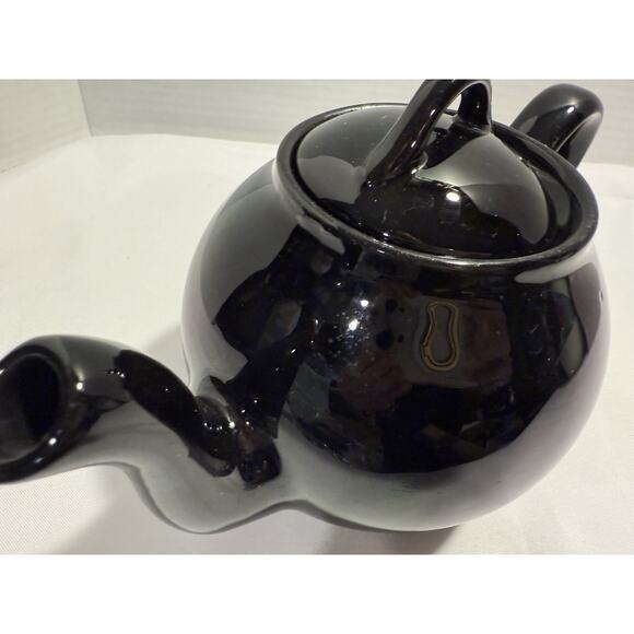 Black Ceramic Teapot With Lid, No chips or cracks, Glossy Modern Shape - Picture 12 of 12